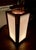 Beautiful vintage Japanese-style wood lantern with warm translucent panels and traditional-inspired fitted construction....