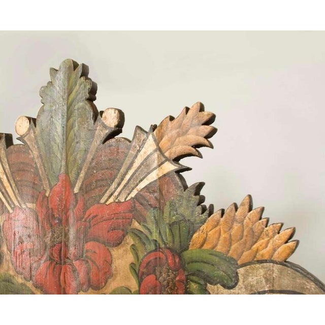 Wood 19th Century Portugese Polycromed Headboard For Sale - Image 7 of 12