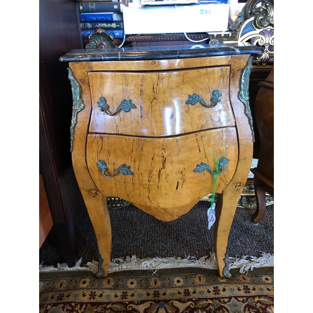 1980s Vintage Bombay Style Nightstand With Marble Top Chairish