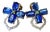 Bochic "Orient" Sapphire, Tanzanite & Emerald Earrings Set 18K Gold&Silver For Sale