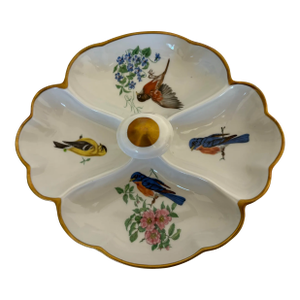 1940’s Limoges, France Divided Porcelain Dish Trimeed in 24k Gold