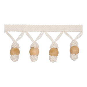 Schumacher Wooden Ball Fringe In Ivory