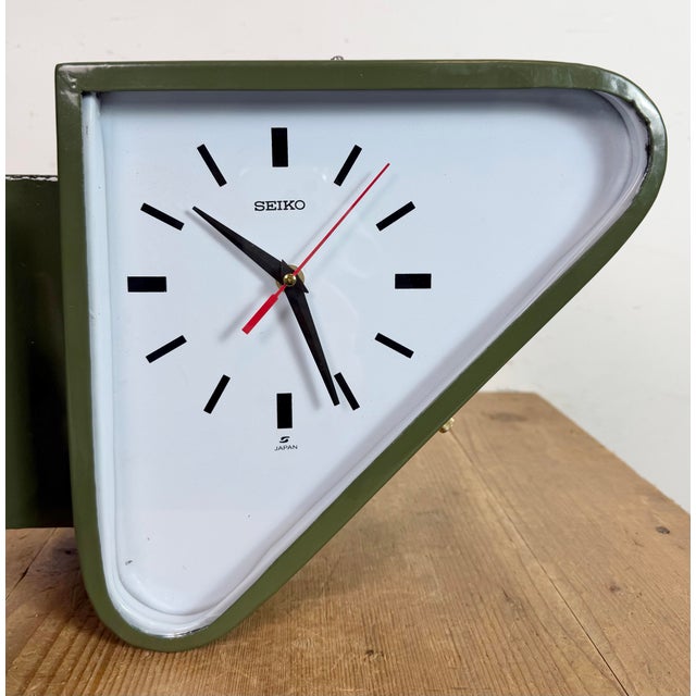 Vintage Green Ships Double-Sided Wall Clock from SEIKO, 1970s For Sale - Image 12 of 18