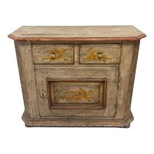 Vintage Hand-Decorated Credenza with 2 Drawers and Door For Sale