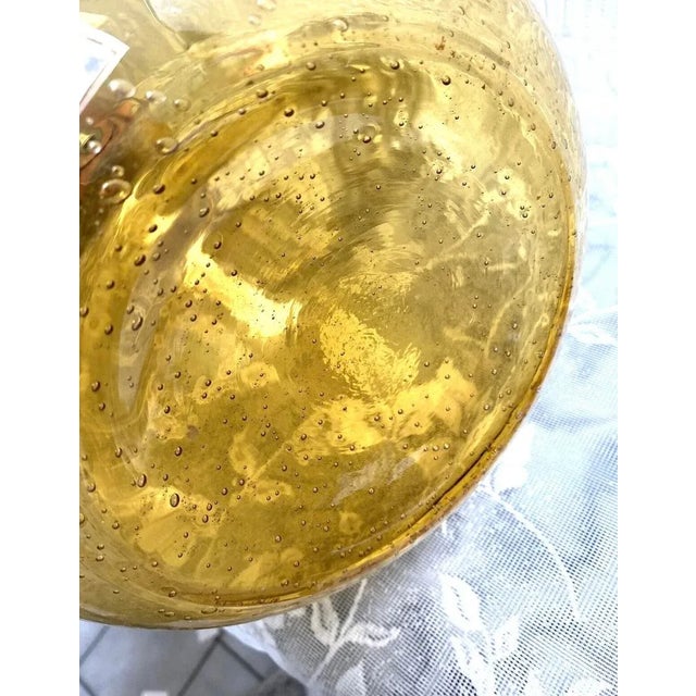 Large Vintage Mid-Century Gold Murano Bubble Glass Jug Lamp For Sale - Image 11 of 13