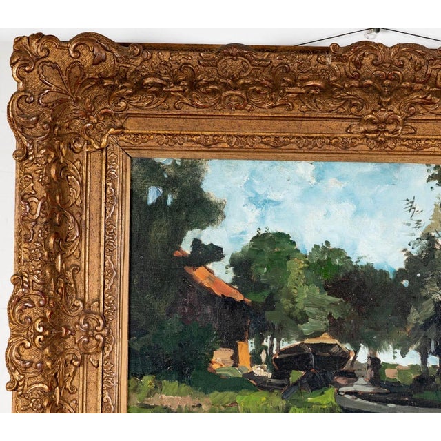 Cabin Arend Jan Van Driesten Plain Air Landscape Oil Painting of a Lakeside Cabin For Sale - Image 3 of 6