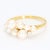 18k Yellow Gold Ring With Eight Pearls & Three Diamond Accents, Size 6.75 For Sale - Image 4 of 6