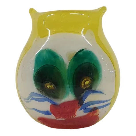 Glass Vase with Cat Figure, Murano, Italy, 1960s For Sale