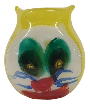 Glass Vase with Cat Figure, Murano, Italy, 1960s