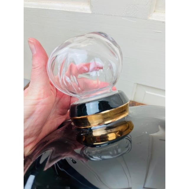 Mid-Century Modern Perfume Bottle Retail Counter Display Large Poison Christian Dior Paris Black W Clear Stopper For Sale - Image 3 of 11