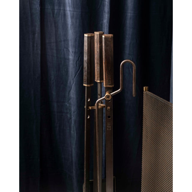 Mid-Century Modern Fireplace Set by Afra & Tobia Scarpa for Dimensione Fuoco, Italy, 1970s, Set of 7 For Sale - Image 3 of 18