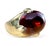 Contemporary Pomellato Hessonite Garnet Cabochon 18k Yellow Gold Vintage 1970s Ring, Size 6.5 For Sale - Image 3 of 9