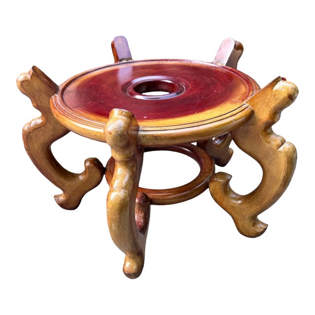 Large Chinese Rosewood Carved Pedestal Base Stand Fish Bowl Planter Jardiniere For Sale