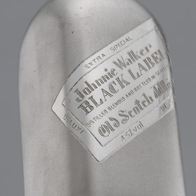 Small 20th Century Novelty Silver Whisky Bottle from Johnnie Walker For Sale - Image 13 of 18