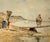 Late 19th Century Loading the Cargo Ship - Brittany France - Watercolor 19th Century For Sale - Image 5 of 7