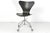 Black Model 3107 Desk Chair with Wheels by Arne Jacobsen for Fritz Hansen, Denmark 1955 For Sale - Image 8 of 16