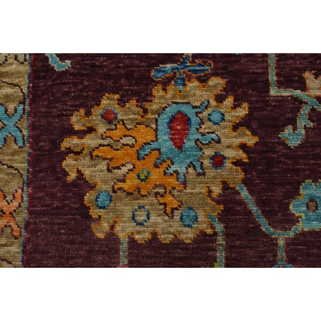 Anatolia Rug 8’11” X 11’6” Purple Wool Modern Hand-Knotted Oriental Carpet For Sale - Image 11 of 15