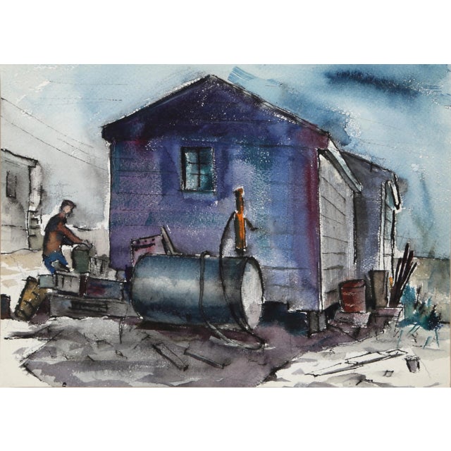 Eve Nethercott, Maine Backyard View (P2.63), Watercolor on Paper For Sale
