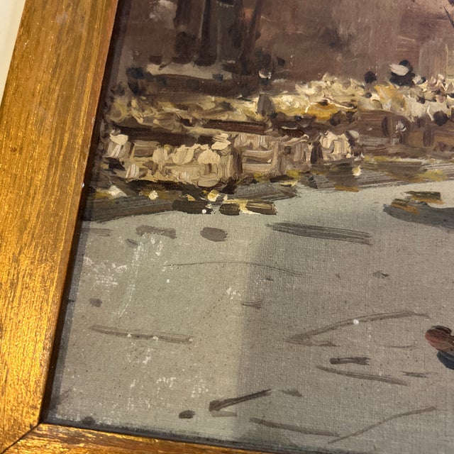 Italian Giuseppe Rispoli Original Mid Century Painting For Sale - Image 3 of 8