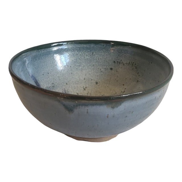 Stoneware Bowl on a Foot by Nathalie Pierlot, Ratilly, Puisaye, 1990s For Sale