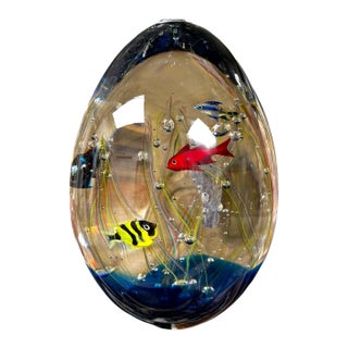 Elio Raffaeli Oggetti Murano Glass Fish Aquarium Sculpture For Sale