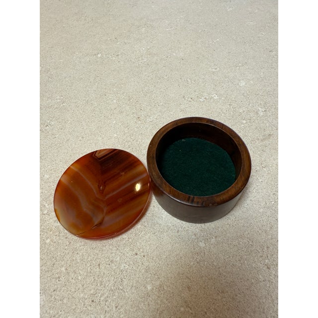 1970s Italian Round Wood and Tortoiseshell Box, 1970s For Sale - Image 5 of 6