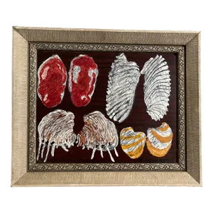 Justin McCarthy (American 1891 - 1977) Folk Art Still Life Oil Painting of Sea Shells