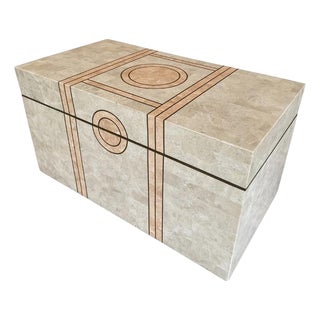 Maitland Smith Coral Trunk With Brass Trim For Sale