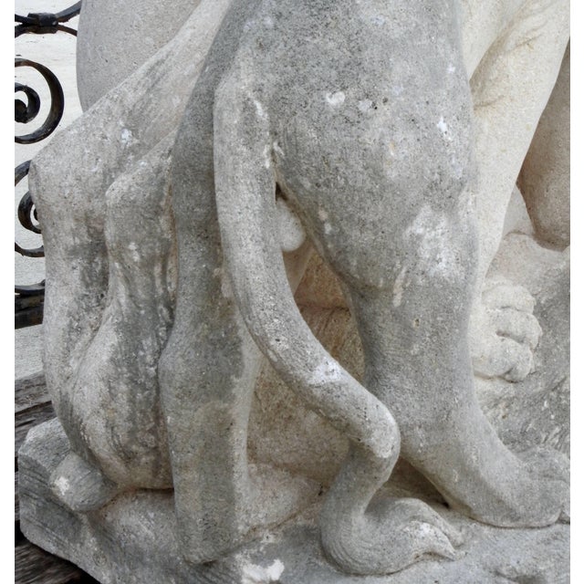 Late 19th Century Hand-Carved Limestone Statue Hercules "The Kill" For Sale - Image 9 of 11