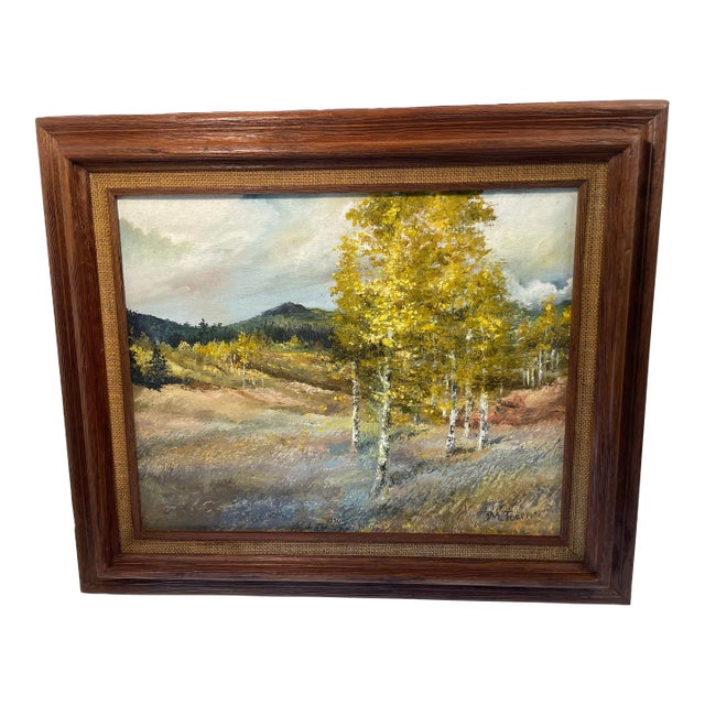 Vintage Original Signed Oil Painting “Mountain High Meadow For Sale