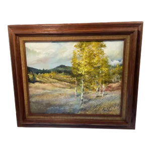 Vintage Original Signed Oil Painting “Mountain High Meadow