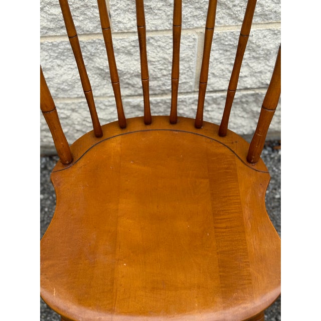 Brown Set of 6 Windsor Style Spindle Back Dining Chairs, Warm Honey Tone For Sale - Image 8 of 12