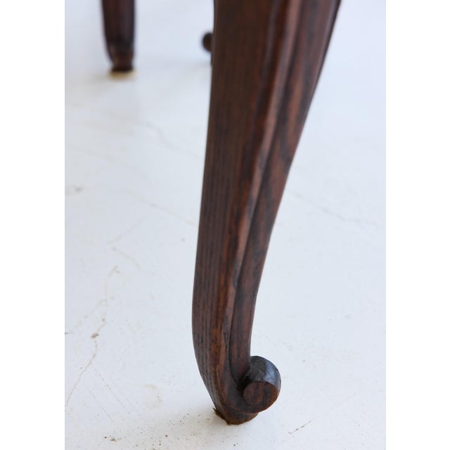 Set of Six French Provincial Oak Ladder-Back Dining Chairs W/ Upholstered Seats For Sale - Image 15 of 18
