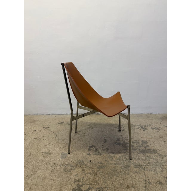 Modern Gordon Guillaumier Leather Sling Lyo Dining Chairs for Frag, Italy - Set of Four For Sale - Image 3 of 17