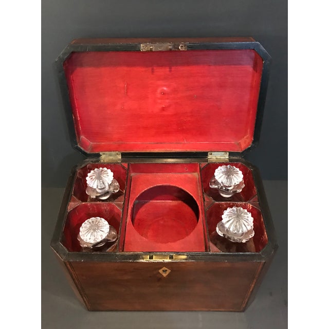 Art Deco Antique English Mahogany Decanter Box For Sale - Image 3 of 11