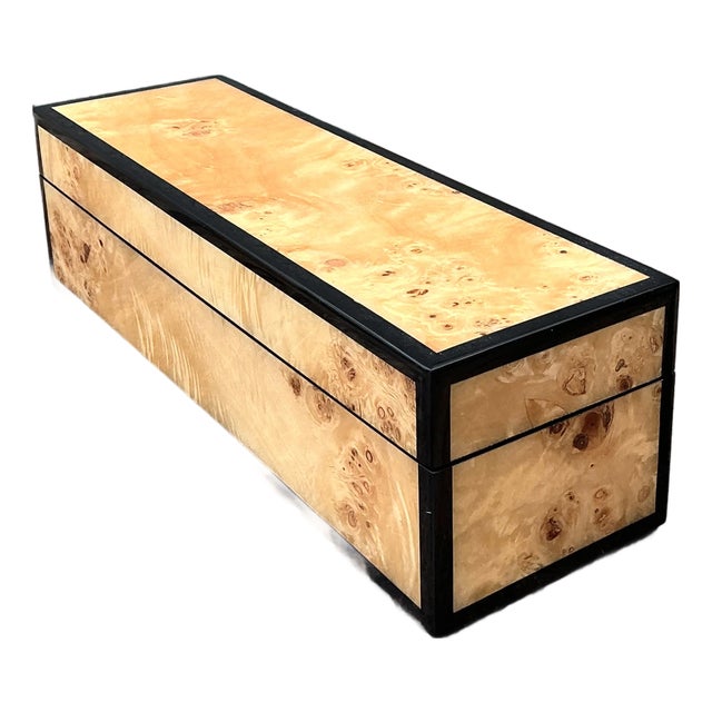 Vintage Lacquered Burl Wood Box For Sale