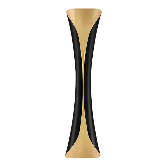 Satin Black With Champagne Gold Couloir Wall Light For Sale