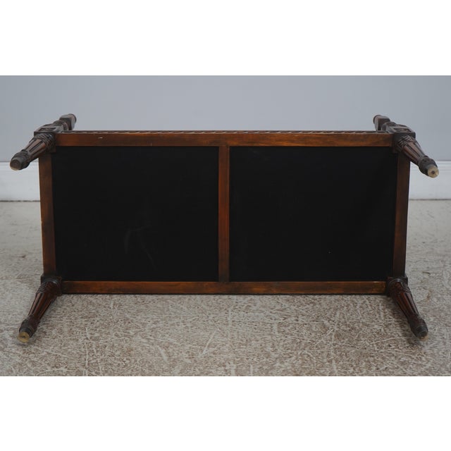 Theodore Alexander Regency Style Mahogany & Leather Window Bench For Sale - Image 14 of 14
