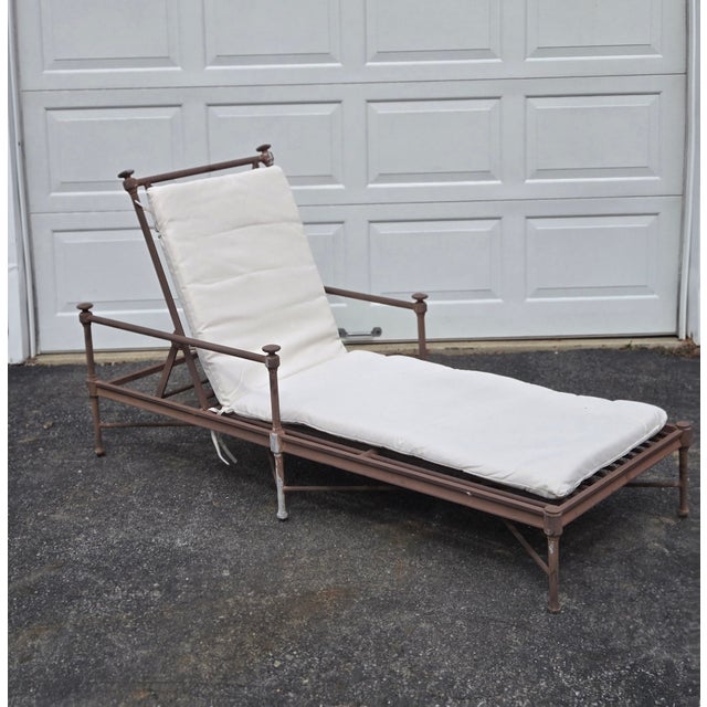 Vintage Wrought Iron Outdoor Chaise Lounges - Set of 2 For Sale - Image 10 of 11