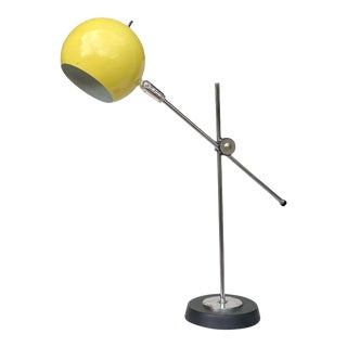 Mid-Century Modern Yellow Enamel Eyeball Orb Table Lamp by Robert Sonneman For Sale