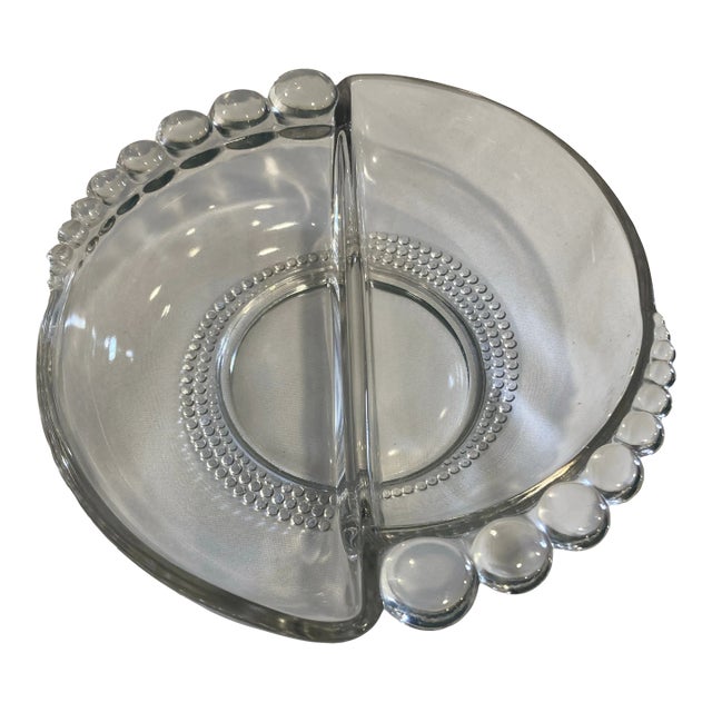 Vintage Duncan & Miller Teardrop Divided Dish For Sale