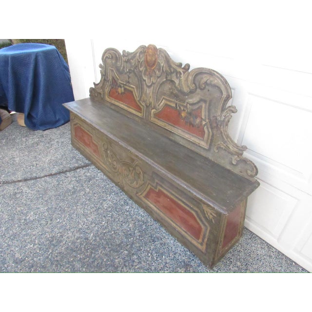 Italian 18th Century Italian Painted Bench For Sale - Image 3 of 12