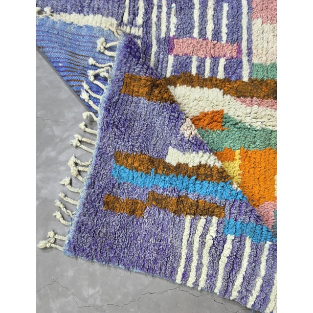 Textile Handwoven Berber Wool Rug - 8.7 X 7.1 Ft For Sale - Image 7 of 8