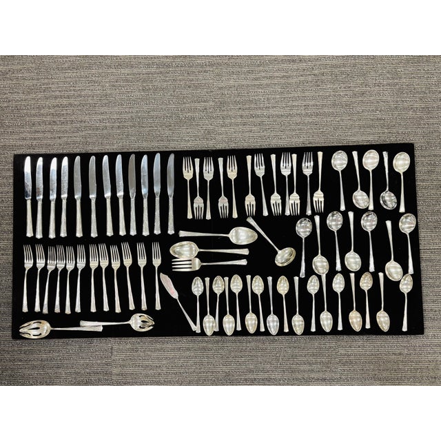 Gorham Silver Co. Vintage Gorham Greenbriar Pattern Sterling Silver Flatware in Box - Service for 12 (72 Pcs.) For Sale - Image 4 of 15