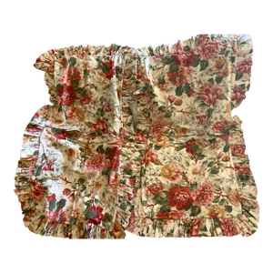 Vintage Lauren Ralph Lauren Post Road Floral Constance Cotton Woven King Ruffles Sham - a Pair