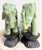 This is a rare pair of Antique Chinese Heavy, Natural Jadeite Jade Elephants with their Custom Stands. Judging from the...