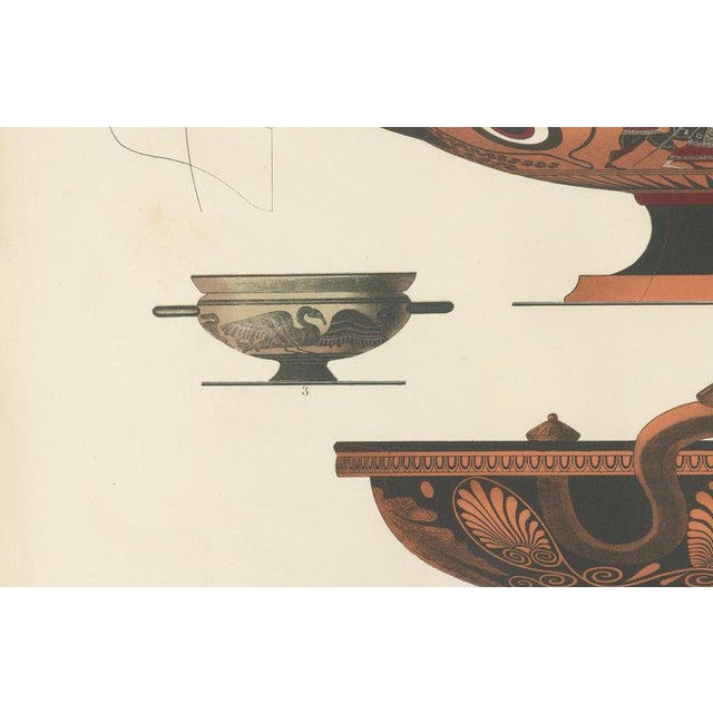 Albert Genick, Greek Kylix, Bowls & Warriors, 1883, Lithograph For Sale - Image 4 of 9