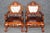 Chinese Pair Vintage Chinese Carved Mahogany and Marble Back Arm Chairs For Sale - Image 3 of 16