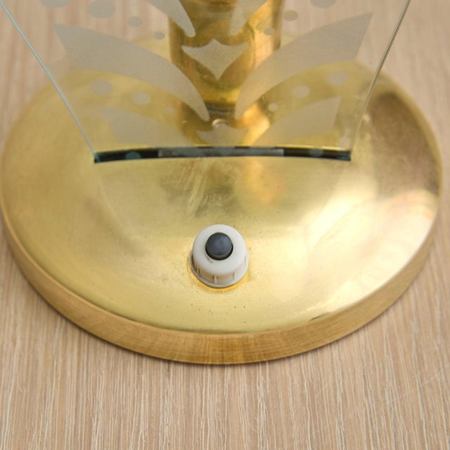 1950s 1950s Petite Italian Brass + Murano Glass Table Lamp - 2 Available For Sale - Image 5 of 13