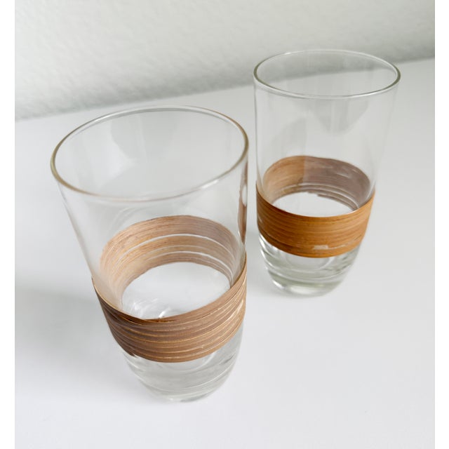 1940s 1940s Carl Auböck Style Rattan Wrapped Drinking Glasses- Set of 4 For Sale - Image 5 of 8